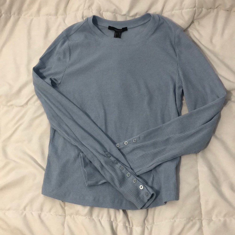 forever 21 blue ribbed longsleeve